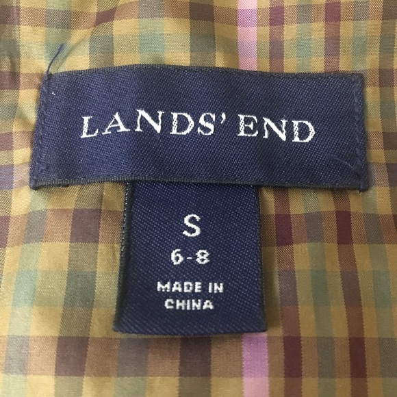 Lands’ End Vest Womens S  Green Quilted Full Zip Plaid Pockets - Picture 2 of 12